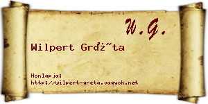 Wilpert Gréta névjegykártya
